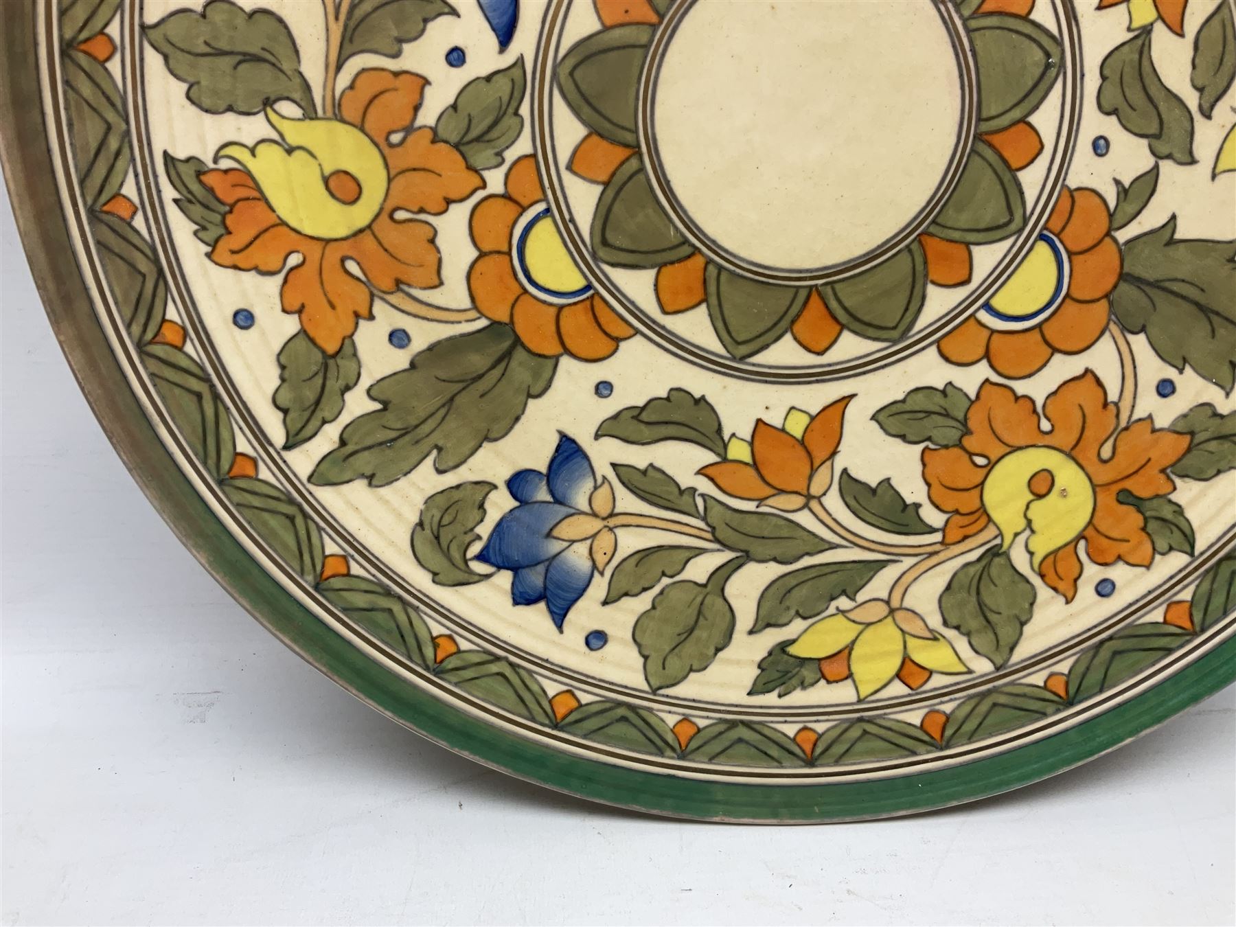 Charlotte Rhead for Crown Ducal, 'Ankara' design charger, pattern 5893, D44cm