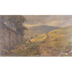 Albert George Stevens (Staithes Group 1863-1925): Gunnerside, oil on board signed 20cm x 35cm