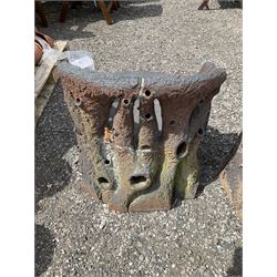 Pair of cast composite, log effect garden grotto chairs - THIS LOT IS TO BE COLLECTED BY APPOINTMENT FROM DUGGLEBY STORAGE, GREAT HILL, EASTFIELD, SCARBOROUGH, YO11 3TX
