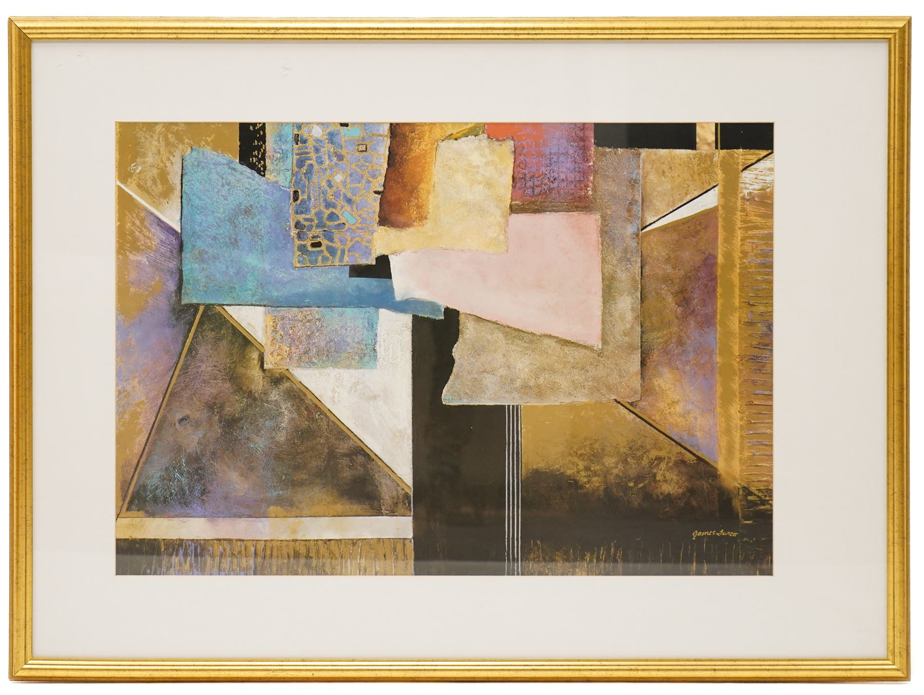 James Turco (American 1960-): Abstracts, pair large prints in colours with gilt signed in the plate 59cm x 85cm (2)