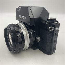 Nikon F Photomic Tn camera body, serial no. 6876146, circa 1967 with 'Nikon NIKKOR-S.C Auto 1:1.4 f=50mm' lens, serial no. 1446384 