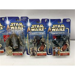 Star Wars - twenty-nine carded action figures comprising fourteen Attack of the Clones; six The Empire Strikes Back; four Return of the Jedi; and five others; all unopened blister packs (29)