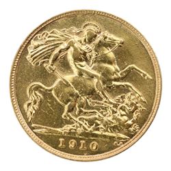 King Edward VII 1910 gold half sovereign coin