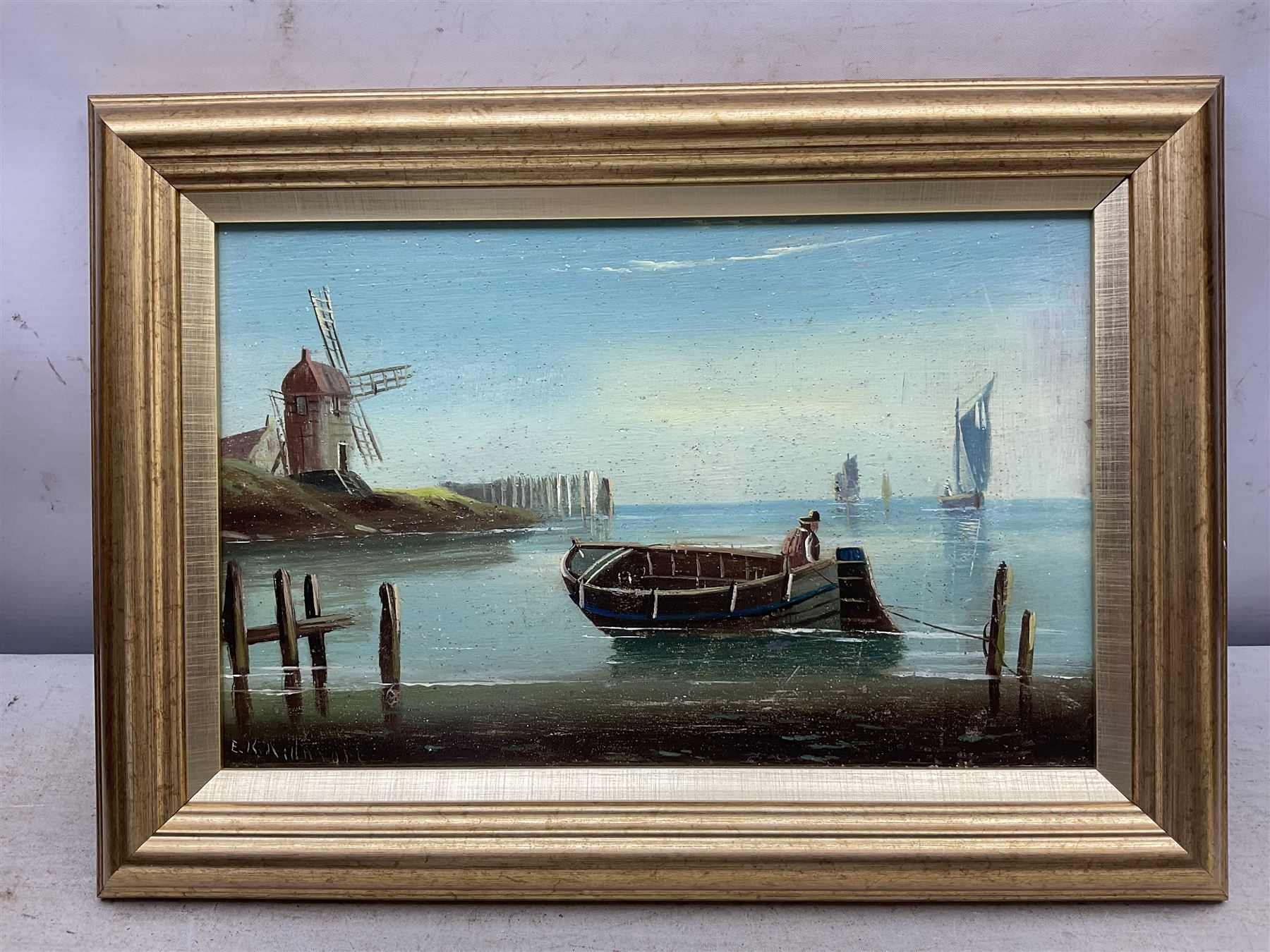Edward King Redmore (Hull 1860-1941): Coastal Scenes, four oils on panel, one on canvas, signed max 16cm x 25cm (5)