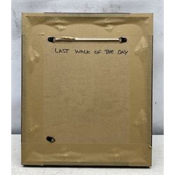 Gordon Barker (British 1960-): 'Last Walk of the Day', acrylic on paper signed, titled verso 24cm x 19cm 