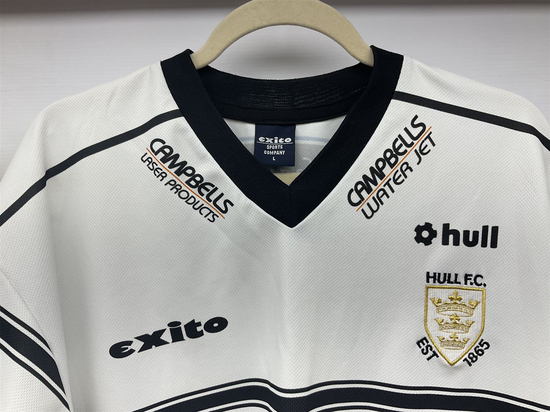 Five Hull Rugby League shirts, to include Hull FC and Hull Sharks examples
