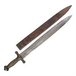 French 1832 Pattern Gladius short sword, the 49cm double edged blade inscribed to the rica...