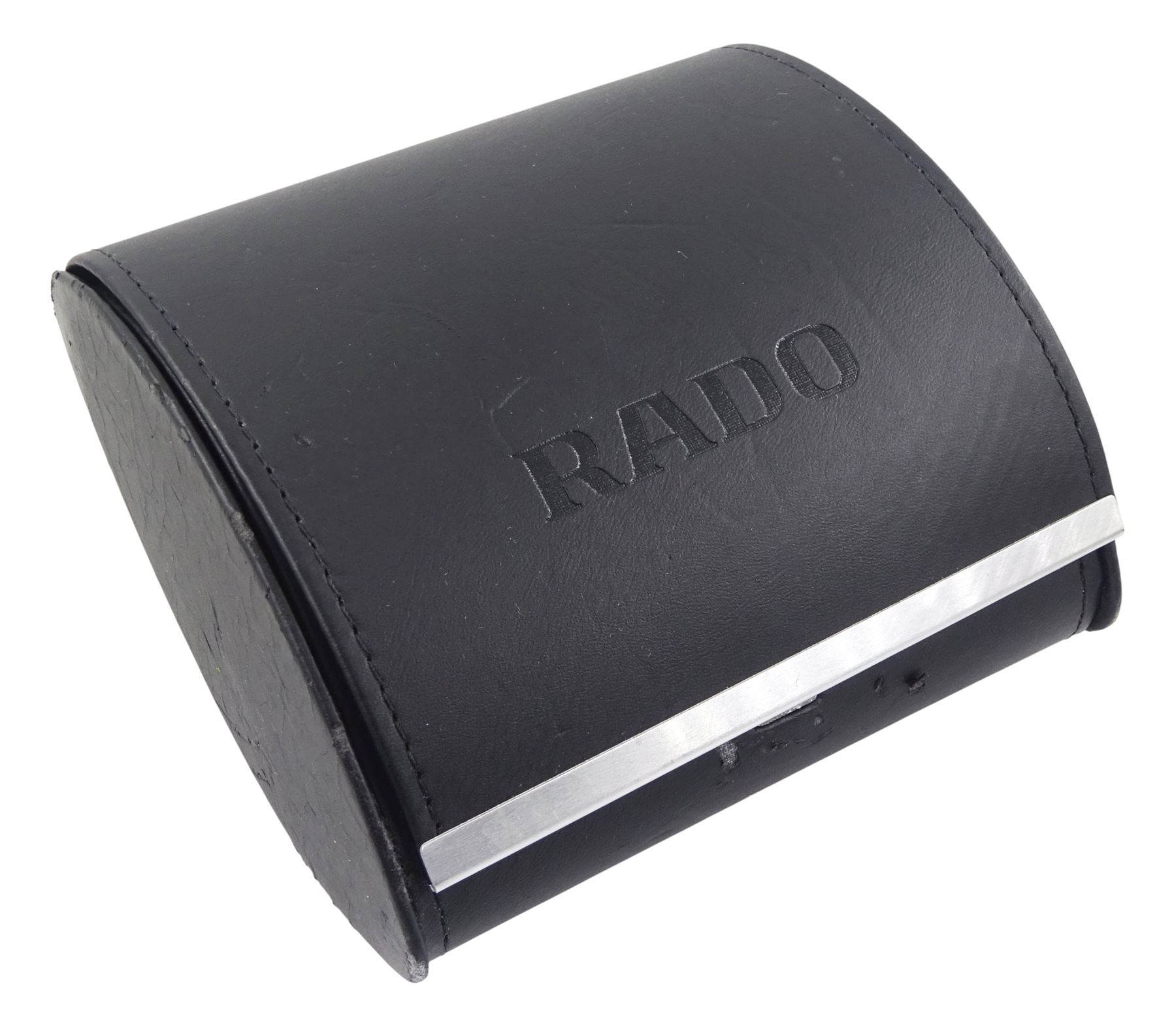 Rado DiaStar jubilé ladies ceramic quartz wristwatch, Ref. 153.0339.3, black dial with diamond dot hour markers and diamond bezel, on integral bracelet, boxed 