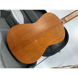 Palmer eight-string mandolin with mahogany back, simulated ivory and mother-of-pearl mounts L67cm; and Mahalo mahogany cased baritone scale ukulele, model no.U320B, L76cm; in hard carrying case (2)