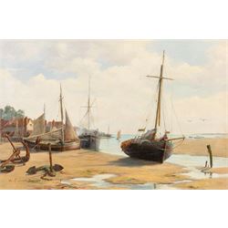 William Graham Buxton (British 1858-1926): On the Essex Coast, oil on canvas signed 35cm x 52cm