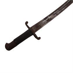 Sword, the 86cm single edged blade marked Toledo with metal scabbard, together with  Yataghan bayonet