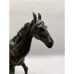 Large bronze study modelled as a horse, upon marble base, H46.5cm L54cm