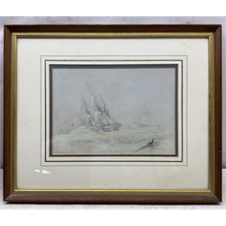 William John Leathem (British 1815-1857): 'A Frigate Beating to Windward', watercolour and pencil heightened with white signed, titled and dated 1844, 20cm x 28cm 