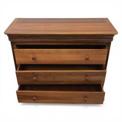 Willis & Gambier - French cherry wood chest fitted with three drawers, on bracket feet