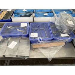 Round, square, rectangular pastry cutters, two pastry crimpers, stainless pot, rolling pin and two cooling racks - THIS LOT IS TO BE COLLECTED BY APPOINTMENT FROM DUGGLEBY STORAGE, GREAT HILL, EASTFIELD, SCARBOROUGH, YO11 3TX