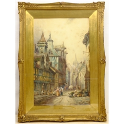 Charles James Keats (British 19th century): 'Rouen', watercolour signed 49cm x 31cm