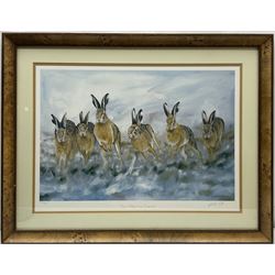 Robert E Fuller (British 1972-): 'Hare Today Gone Tomorrow', limited edition colour print signed titled and numbered 364/850 in pencil 37cm x 55cm