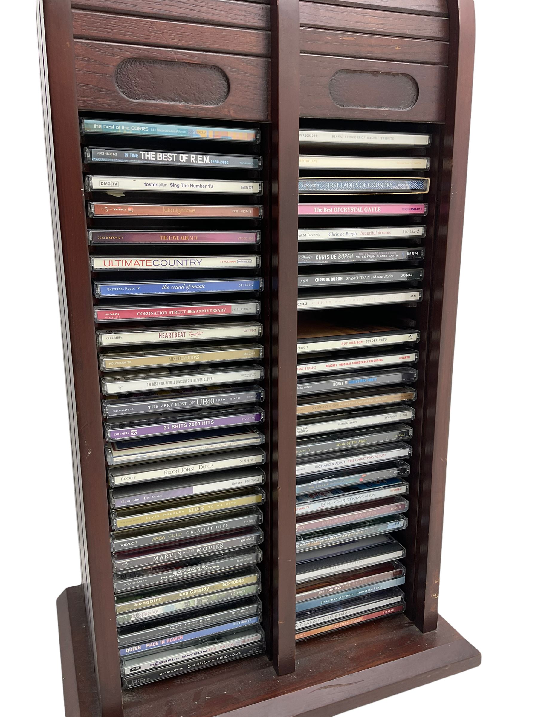 Panasonic 32 inch TV with DVD player and wall bracket and CD rack including various CDs 