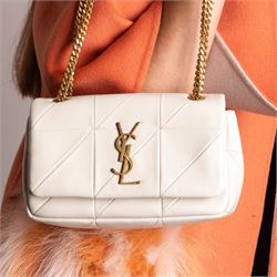 Saint Laurent - ‘Jamie 4.3’ Mini Shoulder Bag, in pale cream quilted lambskin leather, wit...