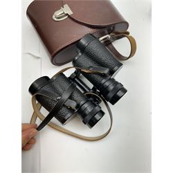 Four pairs of binoculars, to include Carl Zeiss Jena Jenoptem 8x30W serial no. 3750814, Nikon Sporting II 8x40 serial no. 604672, Minolta Pocket II 8x22 Field 7 and Jessops 12x25 Field 4.8 84m/1000m, all in carrying cases 