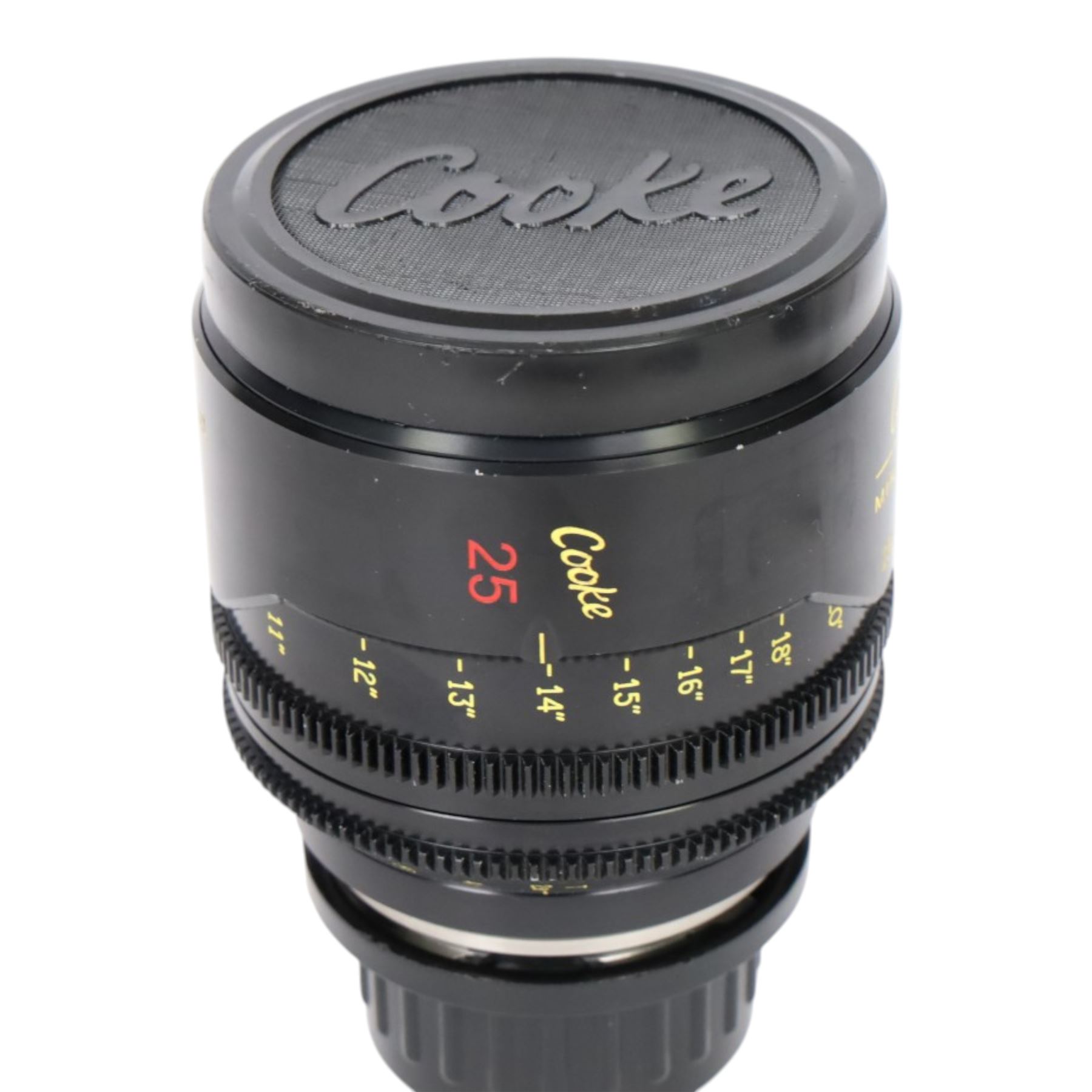 Cooke Mini S4/i 25mm T2.8 prime lens with PL mount, serial no. 8025-0714, with front and back lens caps