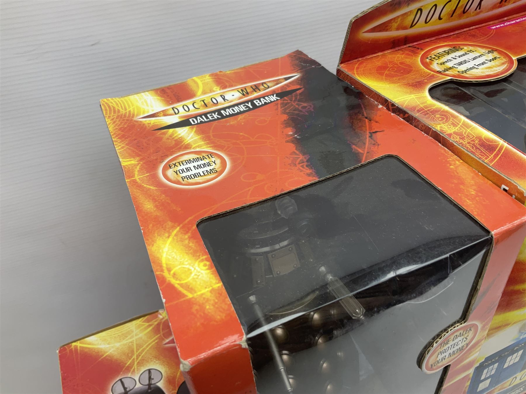 Dr. Who - four boxed collectables by Character Options and Wesco comprising Radio Controlled Dalek, Radio Controlled 1/4 scale K-9, Dalek and Tardis money banks (4)