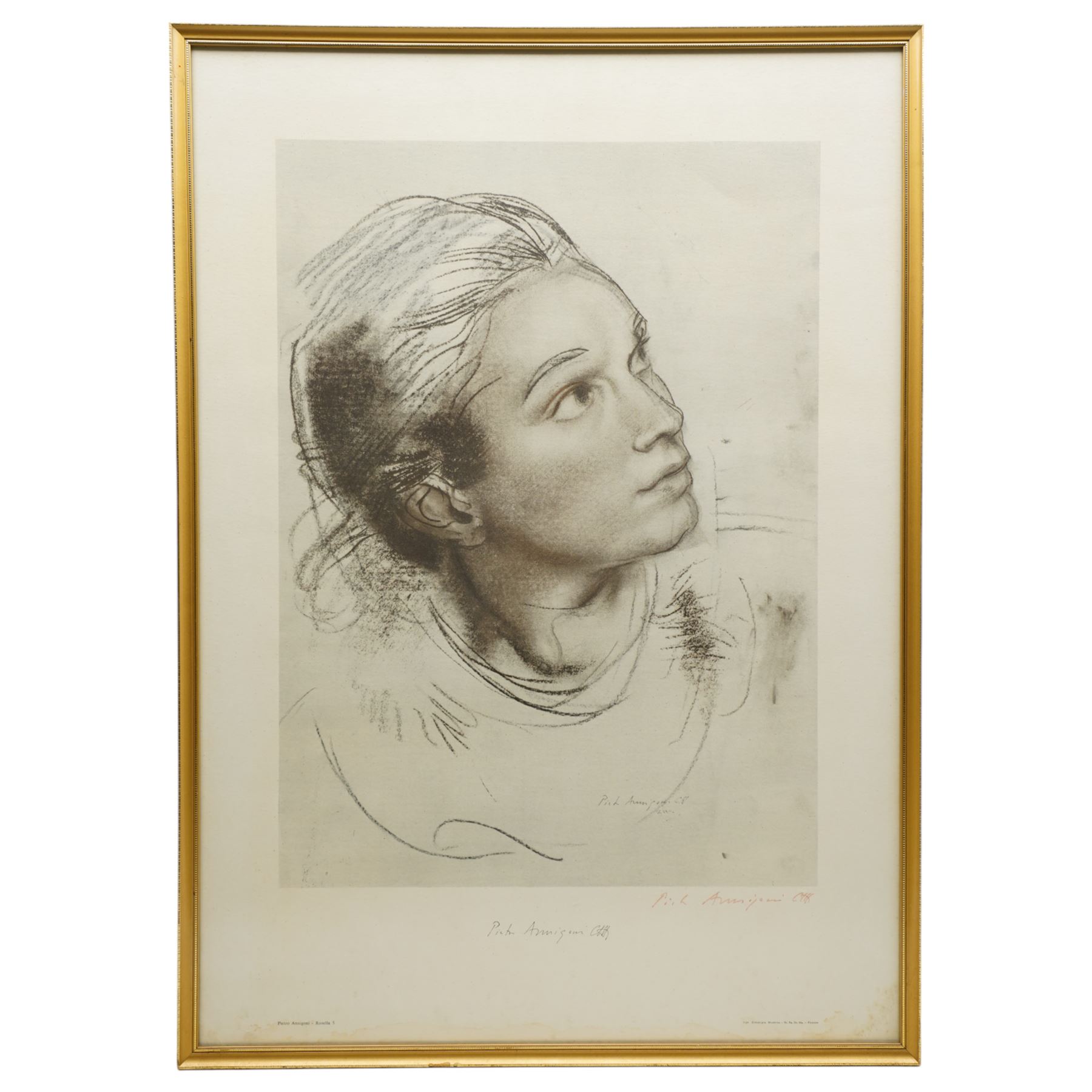 Pietro Annigoni OMRI (Italian 1910-1988): Nude and Portrait Studies, set of eight sanguine and monochrome prints, two numbered editions each signed in pencil or pen max 66cm x 50cm (8)