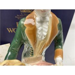 Two Royal Worcester figures, comprising A Gift of Love from the Age of Romance Series, limited edition 325/500, with certificate and original box and Royal Premier from the Glittering Occasions series, with original box 