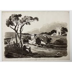 Samuel Prout (British 1783-1852): 'Rudiments of Landscape in Progressive Studies. Drawn, and Etched in Imitation of Chalk', collection of soft ground etchings pub. Rudolph Ackermann c.1813, each 36.5cm x 26cm, each mounted and bound in two bespoke folios