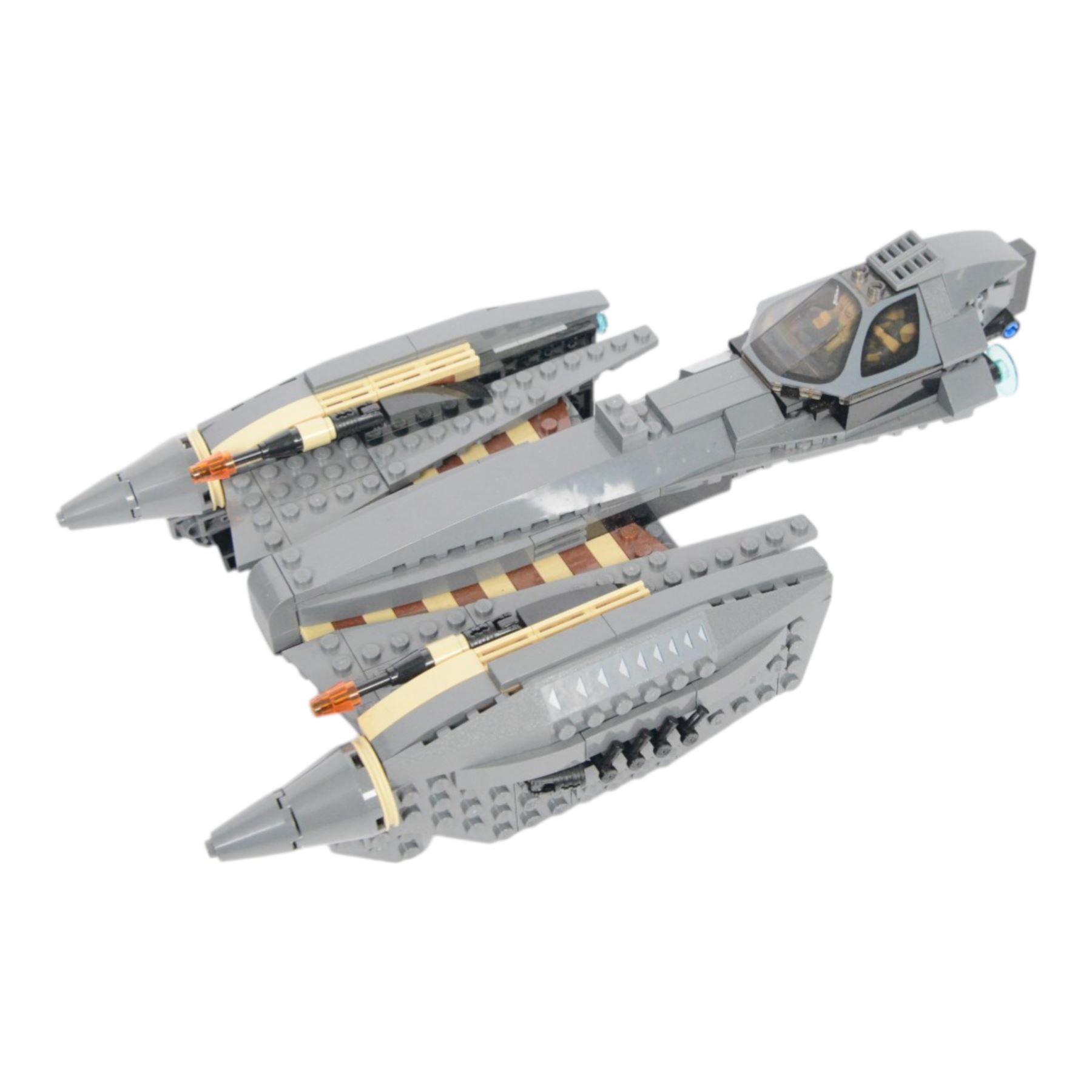 Three Lego Star Wars models, comprising Slave I no. 8097, midi-scale Imperial Star Destroyer no. 8099 and General Grievous Starfighter no. 8095, all built with instructions 