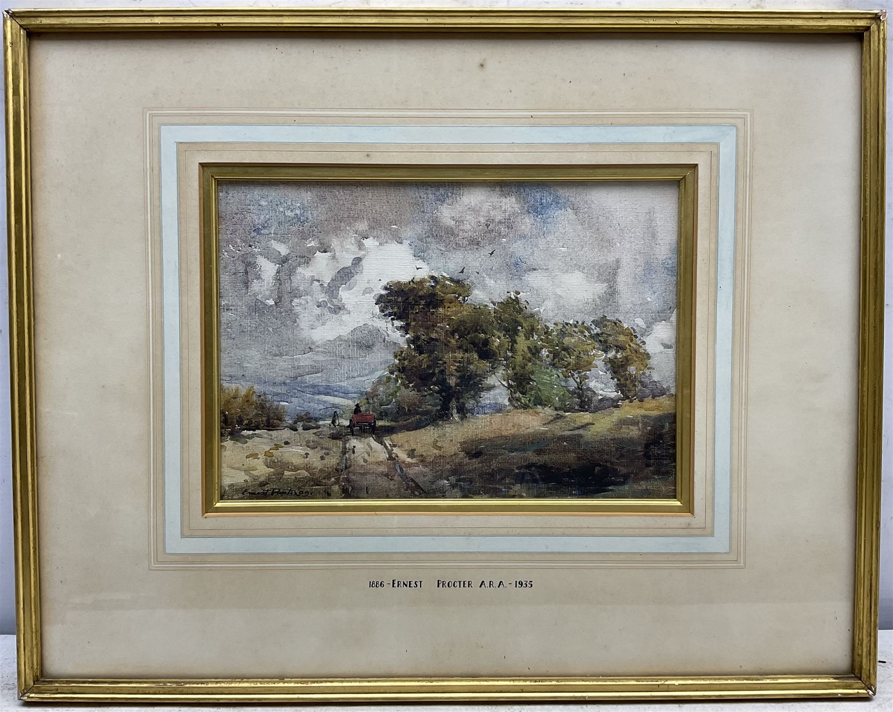 Ernest Procter (British 1886-1935): Horse and Cart in Landscape, watercolour signed and dated '09, 19cm x 28cm 