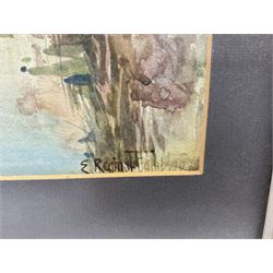 Edward Reginald Frampton (British 1870-1923): ‘The Mill’, watercolour signed and dated 1900, titled verso 27cm x 14cm