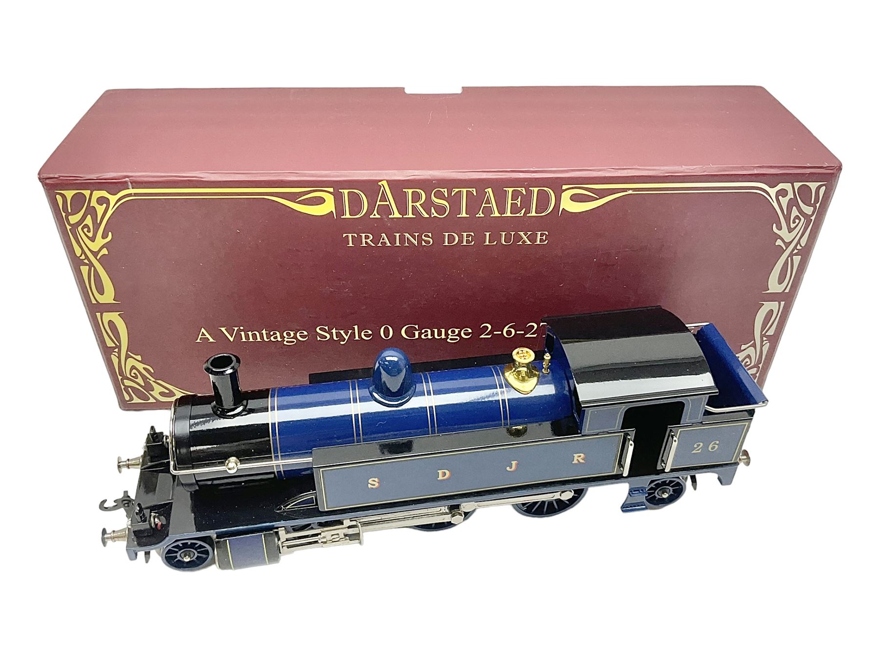 Darstaed '0' gauge - SDJR 2-6-2 tank locomotive No.26 in blue/black; boxed with original packaging and invoice dated 04/02/2017.