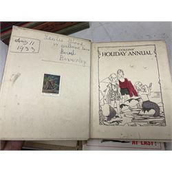 1930s Glevum Series boxed set of 'Coloured and Polished Building Bricks' with instructions; and quantity of 19th century and later children's books including The Fairy-Land of Science by Arabella B. Buckley. 1879; The Wonder Gift Book for Children 1933; The Greyfriars Holiday Annual 1938; The Willie Waddle Book 1933; twelve editions of School Boys Own Library 1937/8; Rainbow Annual 1952 etc