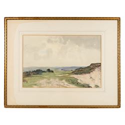 John Sanderson Wells (British 1872-1955): Upland Landscape, watercolour signed 32cm x 46cm