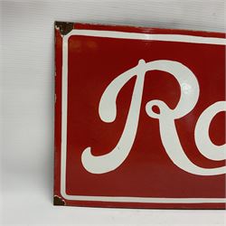 Rowntree's enamel advertising sign, 'Rowntree's Pastilles' white writing on a red ground, H30cm, L92cm