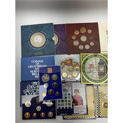 United Kingdom brilliant uncirculated coin collections dated 1987, 1989, 1990, 1994, 1999 and 2000, commemorative crowns, 'United Kingdom pre-decimal coin collection of Queen Elizabeth II' etc