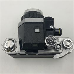 Nikon F Photomic NKJ camera body, marked 'US Dept of Defense ... U.S.A.F DA Nang, serial no. 6561811, with 'Nippon Kogaku NIKKOR-P Auto 1:2.5 f=105mm' lens, serial no. 212154