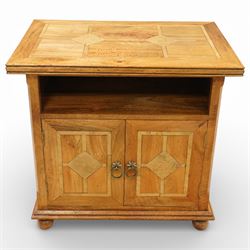 Barker & Stonehouse - ‘Flagstone’ inlaid mango wood television or media cabinet, rectangul...