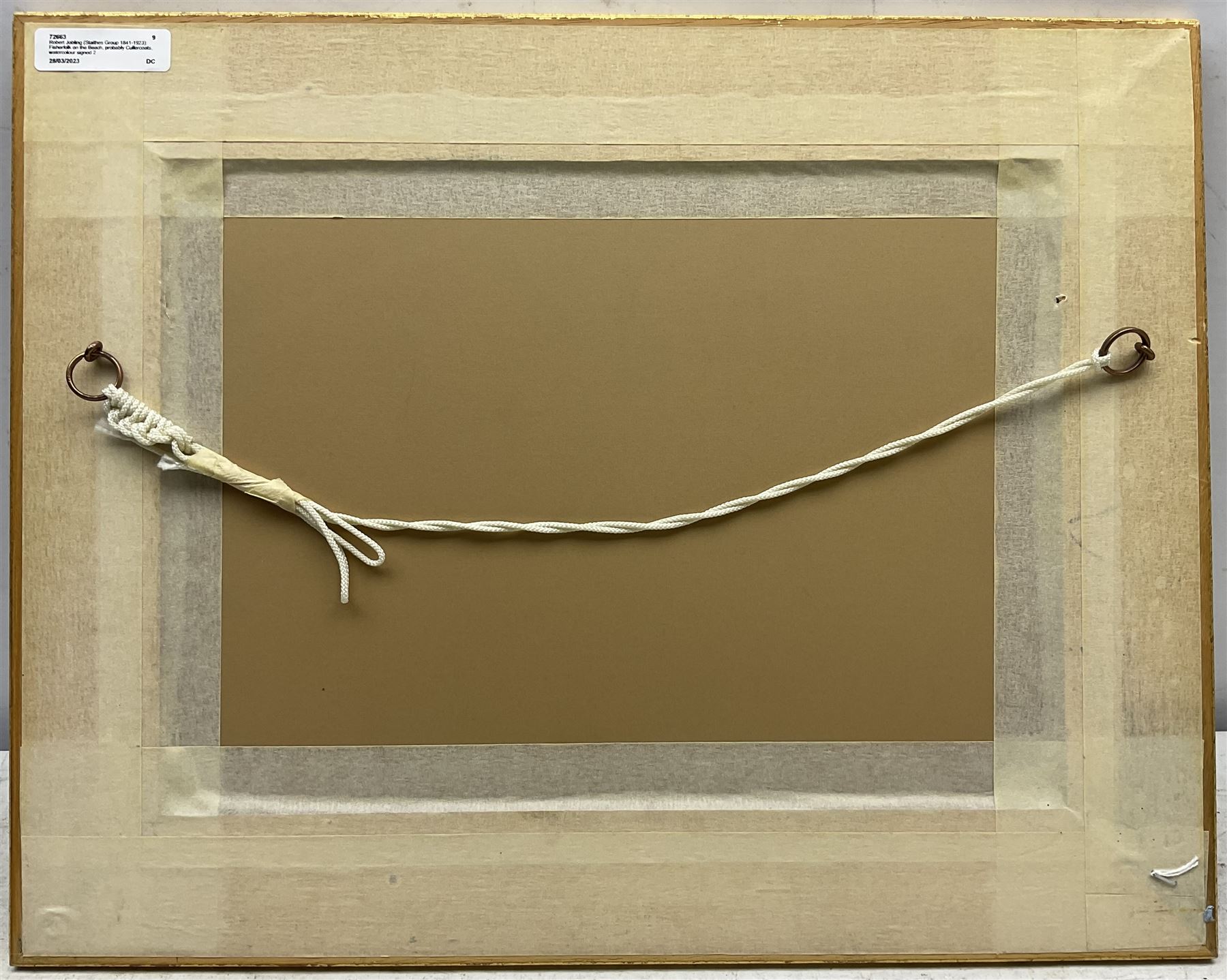 Robert Jobling (Staithes Group 1841-1923): Fisherfolk on the Beach at Cullercoats, watercolour signed 25cm x 36cm