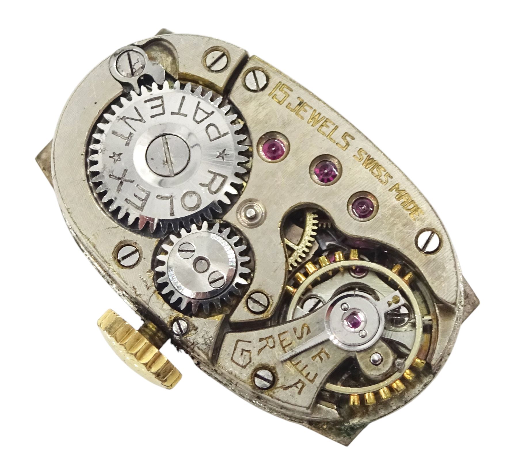 Rolex ladies 9ct gold manual wind wristwatch, Ref. 1331, silvered dial with Arabic numerals, Glasgow import mark 1930, on gilt strap