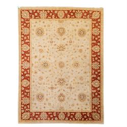 Indo-Persian Ziegler style Farahan design hand-knotted wool carpet, ivory field with open ...