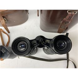 Eleven pairs of binoculars, to include Zeiss Wetzler 20x50, Taylor-Hobson Bino Prism No.2 Mk.III military stamped 1943 with broad arrow,  Swift Tecnar 16x50, J.T Coppock Oceanic Bloomed 10x50, Hensoldt Wetzlar Dialyt 7x42 etc