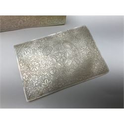 Victorian glass rolling pin, black basalt teapot, mother of pearl box with foliate engraving and sliding lid, and a wooden writing slope, with purple velvet interior, writing slope H14cm