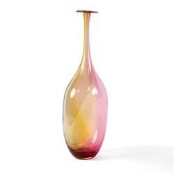 Kjell Engman - Kosta Boda Fidji vase of teadrop form with slender tapered neck and free form horizontal rim, H26cm