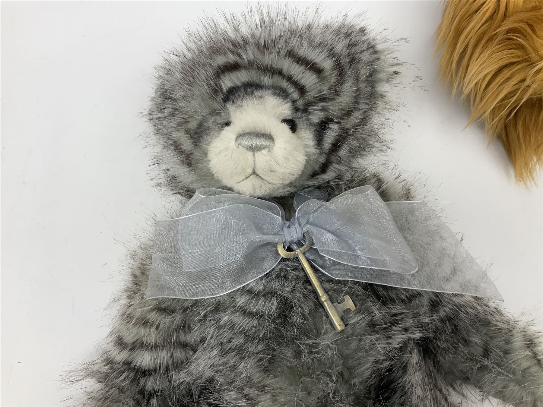 Four Charlie Bears, comprising Christine CB181832B, Marshmallow CB161616, and Savoury Pudding CB625096, each designed by Isabelle Lee, each with tags, plus one example CB151535B lacking tag 