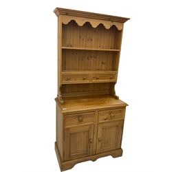 Traditional waxed pine dresser and rack