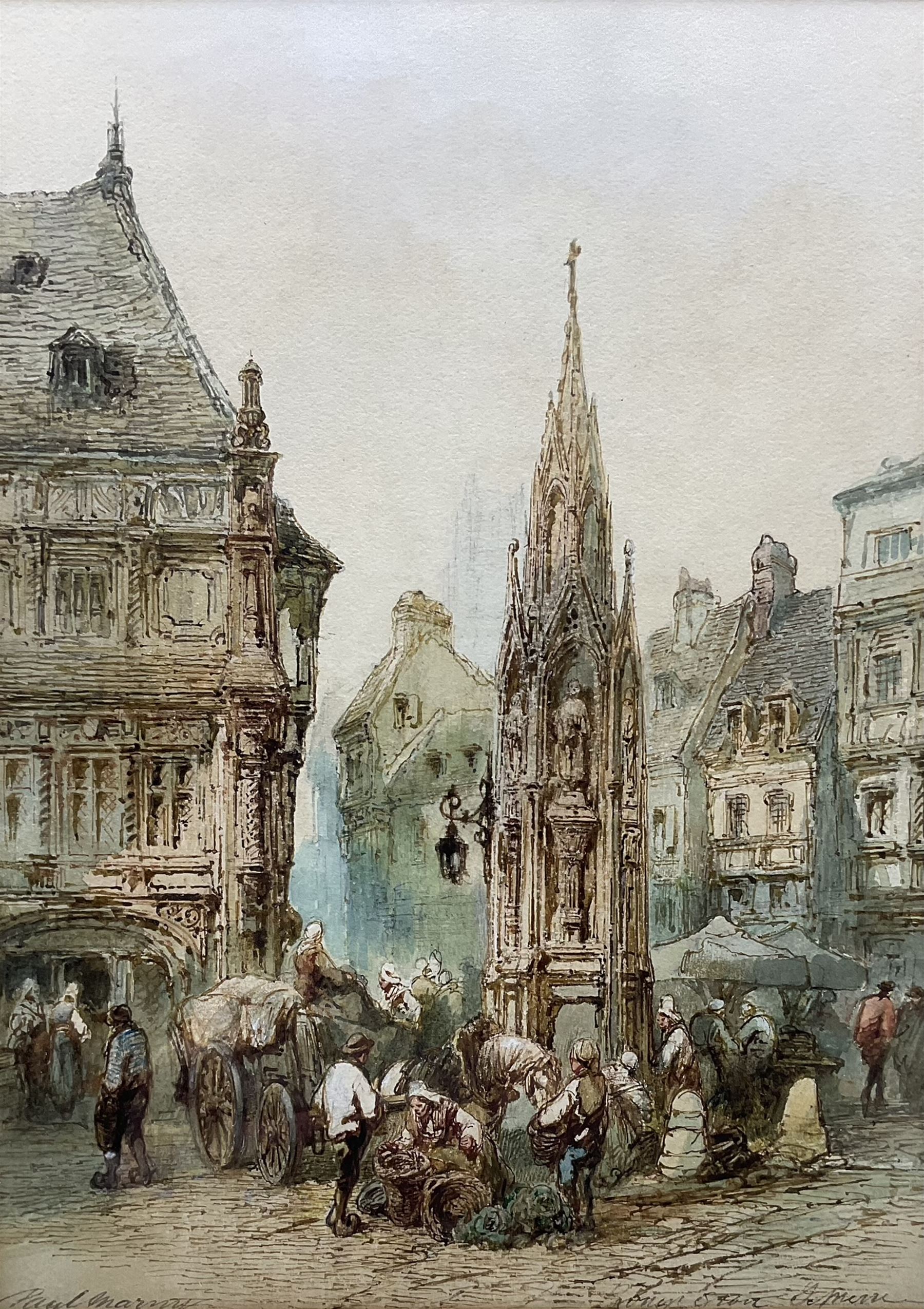 Paul Marny (French/British 1829-1914): 'Rouen', watercolour signed and titled 46cm x 32cm 
Provenance: West Yorkshire dec'd estate, purchased David Duggleby Ltd 9th September 2016 Lot 96