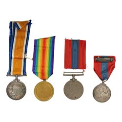 Four medals, comprsing WWI medal pair, George VI medal for Faithful Service in the Special Constabulary and WWII war medal, awarded to 182295 PNR. C. G. Riley R.E