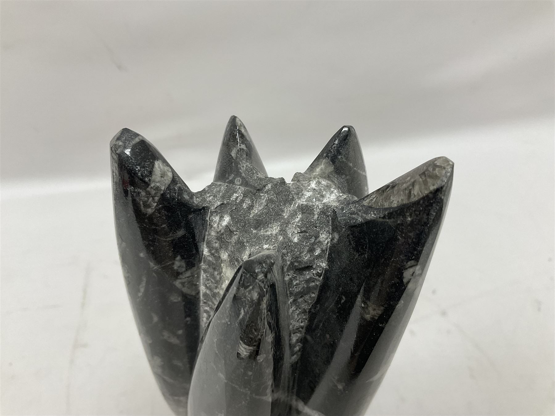 Orthoceras fossil tower, age: Devonian period, location: Morocco, H33cm